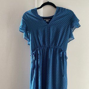 Cute Patterned Flutter-Sleeve H&M Dress Size 4, EUC